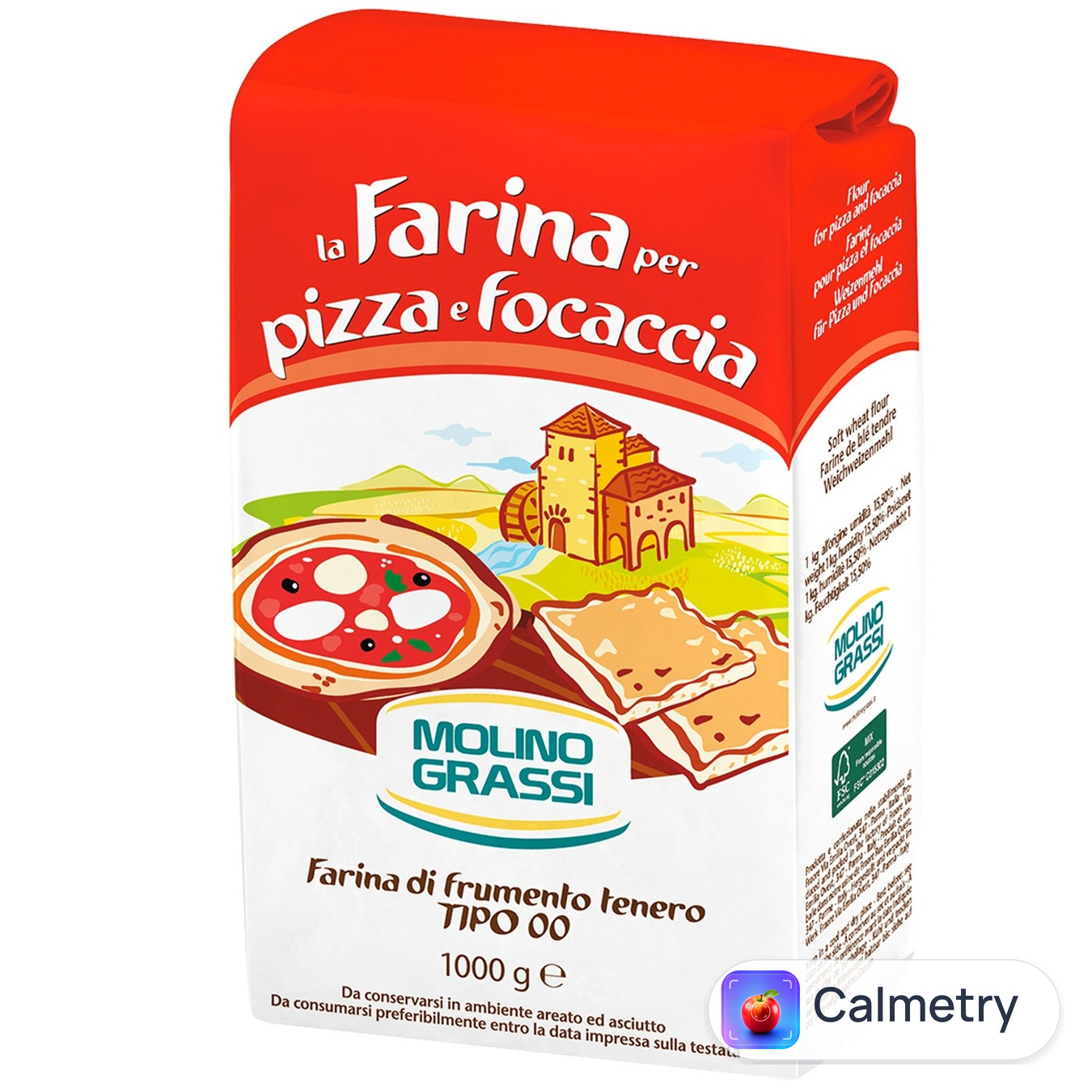 Борошно Molino Grassi Pizza e Focaccia Tipo 00 пшеничне з м'яких сортів 1кг