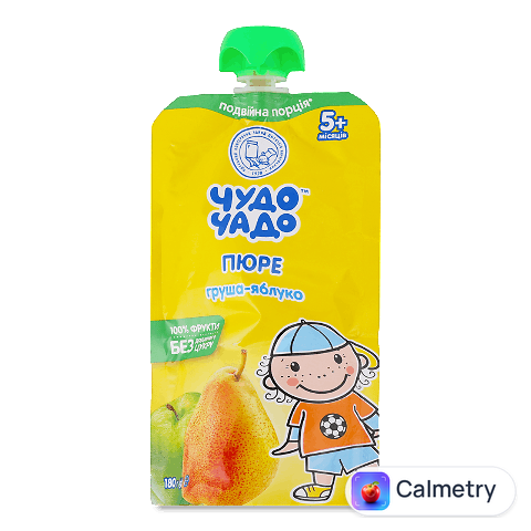 Пюре Чудо-Чадо груша-яблуко без цукру, 180г
