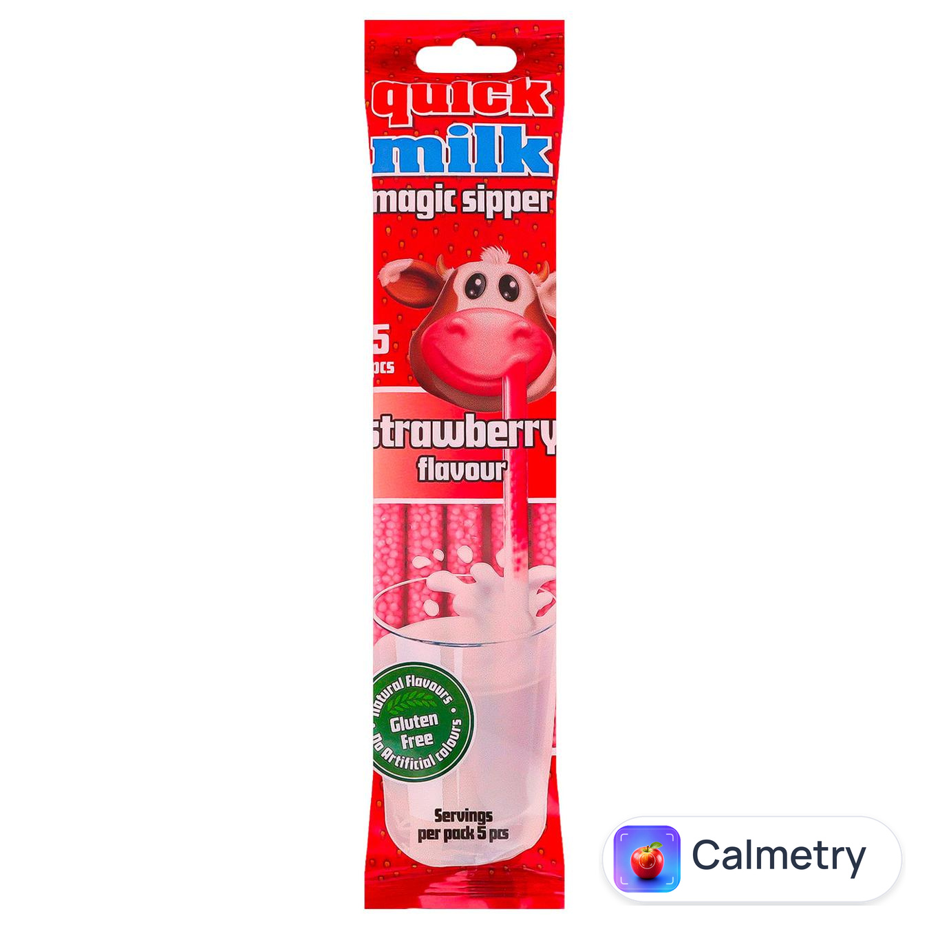 Трубочки Quick Milk для молока зі смаком полуниці 30г 5шт — фото продукту