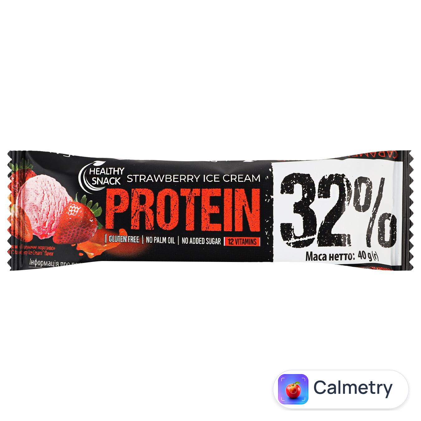 Батончик протеїновий Healthy Snack Полуничне морозиво 40г