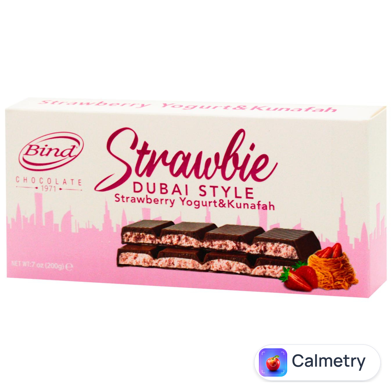 Шоколад молочний Bind Chocolate з фісташковою начинкою, кадаїфом та полуницею 200г
