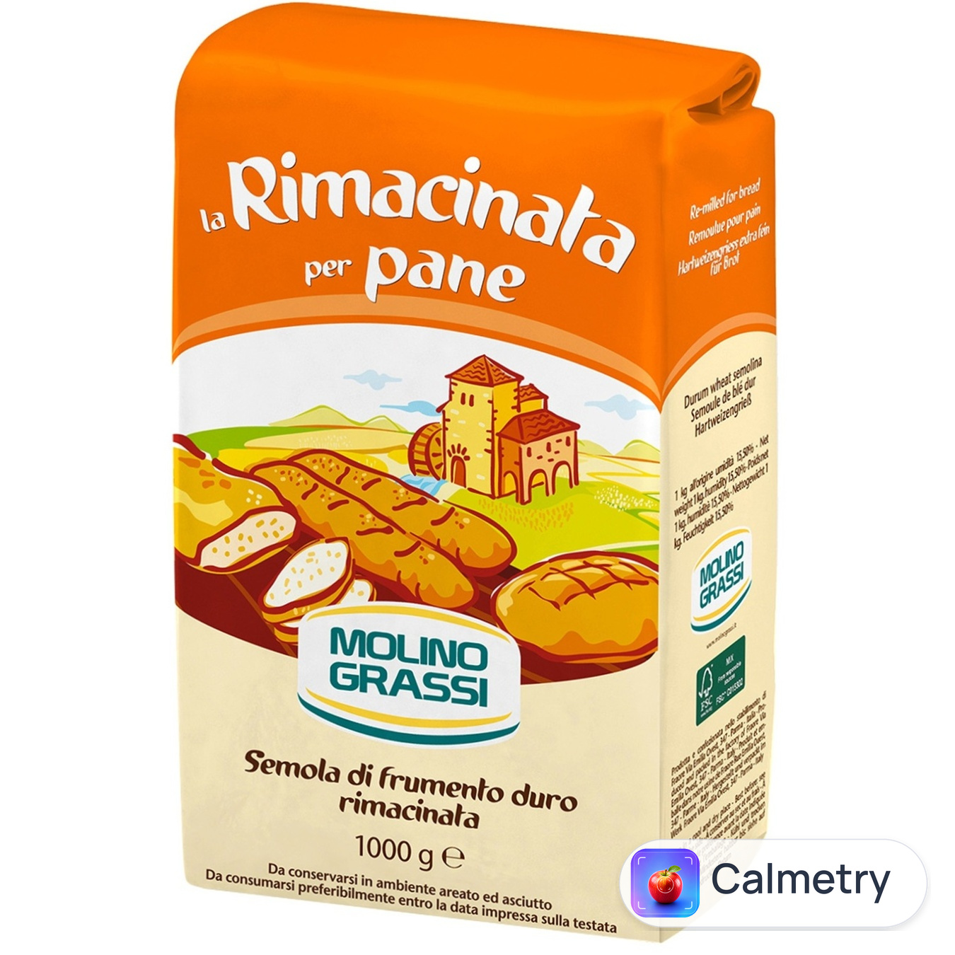 Борошно Molino Grassi Semola Rimacinata per Pane з твердих сортів пшениці 1кг
