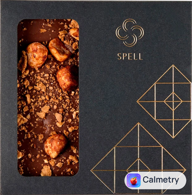 Шоколад Spell із солоною карамеллю, карамелізованими пластівцями та фундуком 100 г