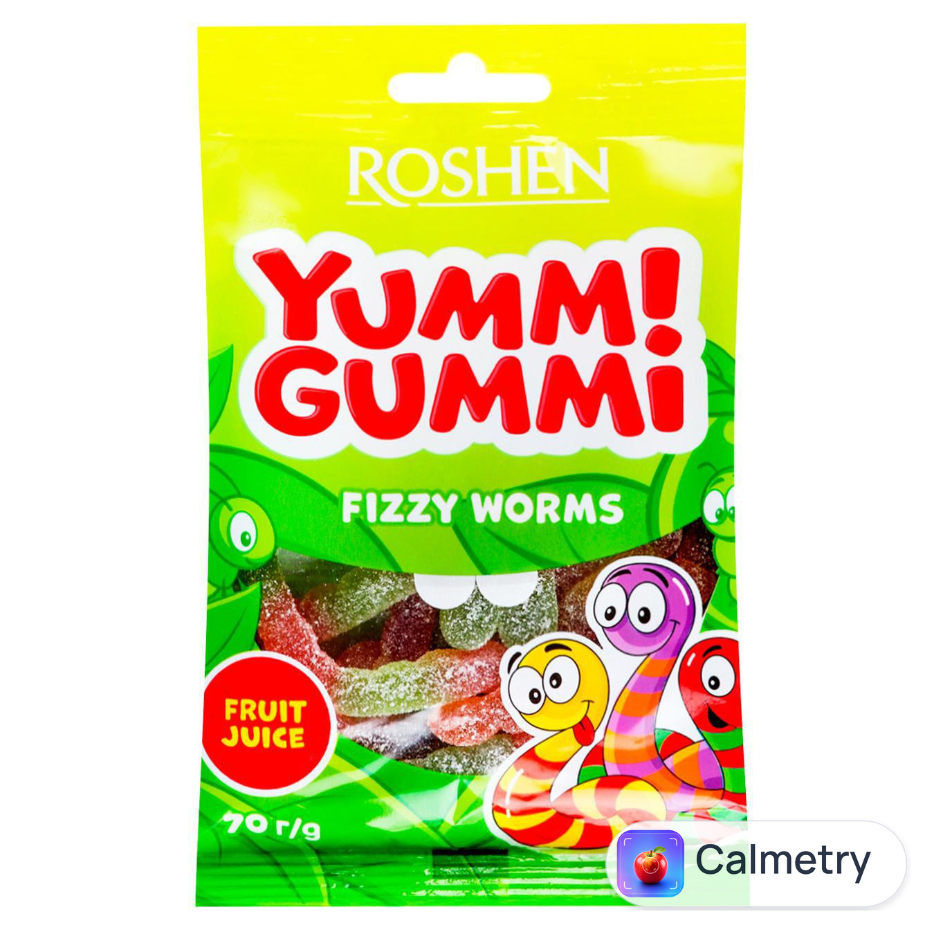 Цукерки Roshen Yummi Gummi Fizzy Worms 70г