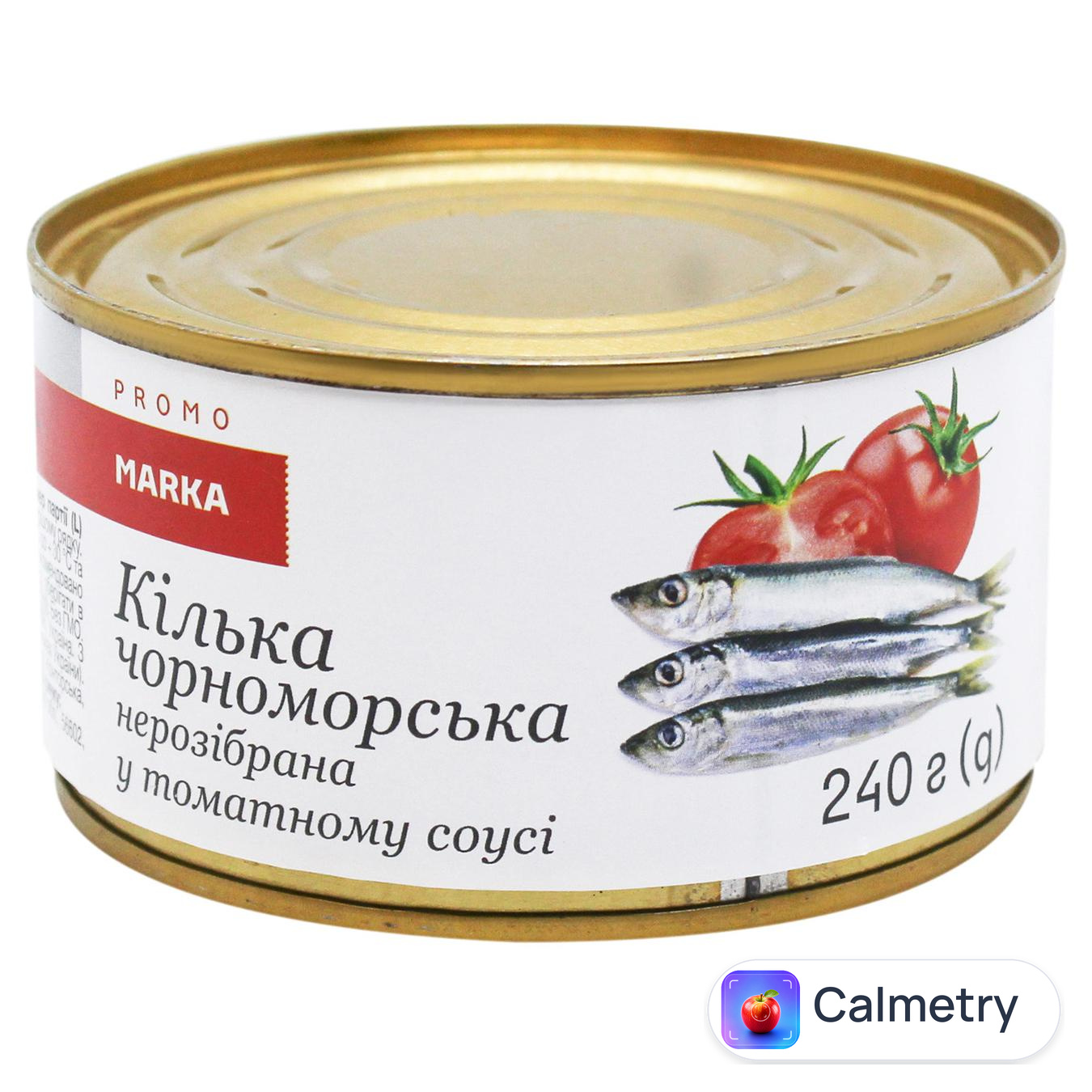 Кілька Marka Promo чорноморська нерозібрана у томатному соусі 240г — фото продукту