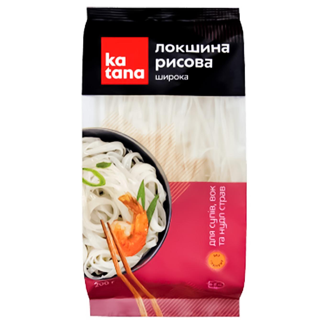 Макаронні вироби Katana Локшина рисова широка 200г — фото продукту
