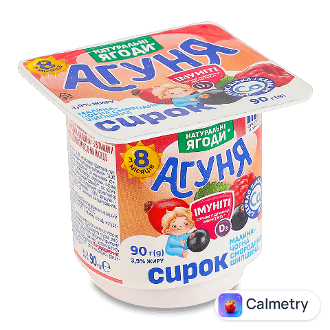 Сирок «Агуня» малина-чорна смородина-шипшина 3,9%, 90г