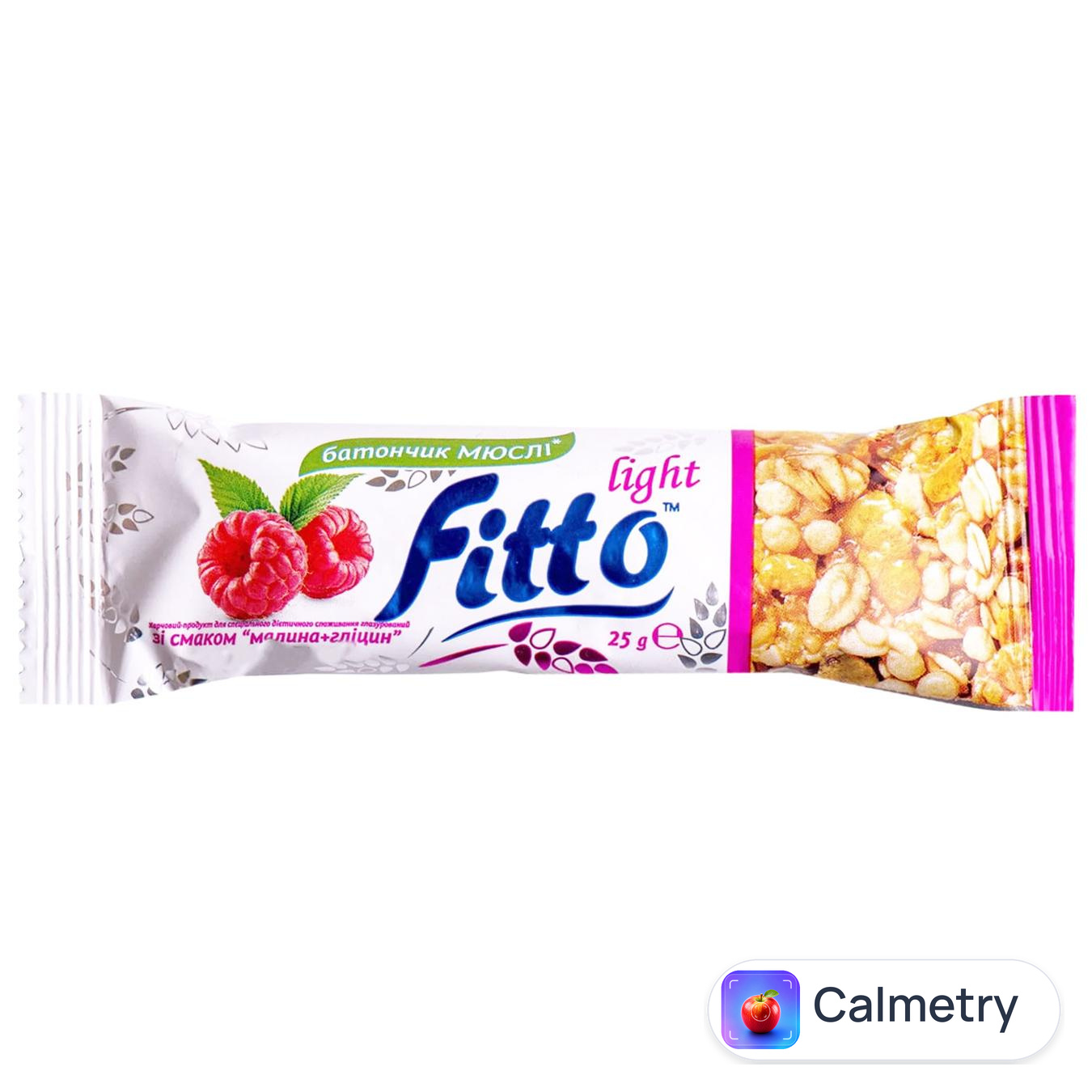 Батончик Fitto Light мюслі малина та гліцин 25г