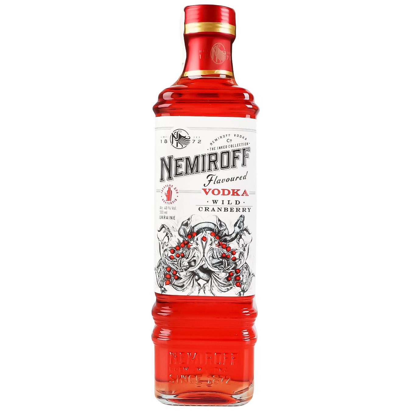 Настоянка Nemiroff Wild Cranberry De Luxe FV 40% 0,5л — фото продукту