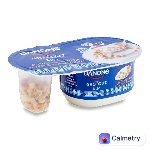 Йогурт Danone «По-грецьки» ягоди-гранола- білий шоколад 7%, 100г