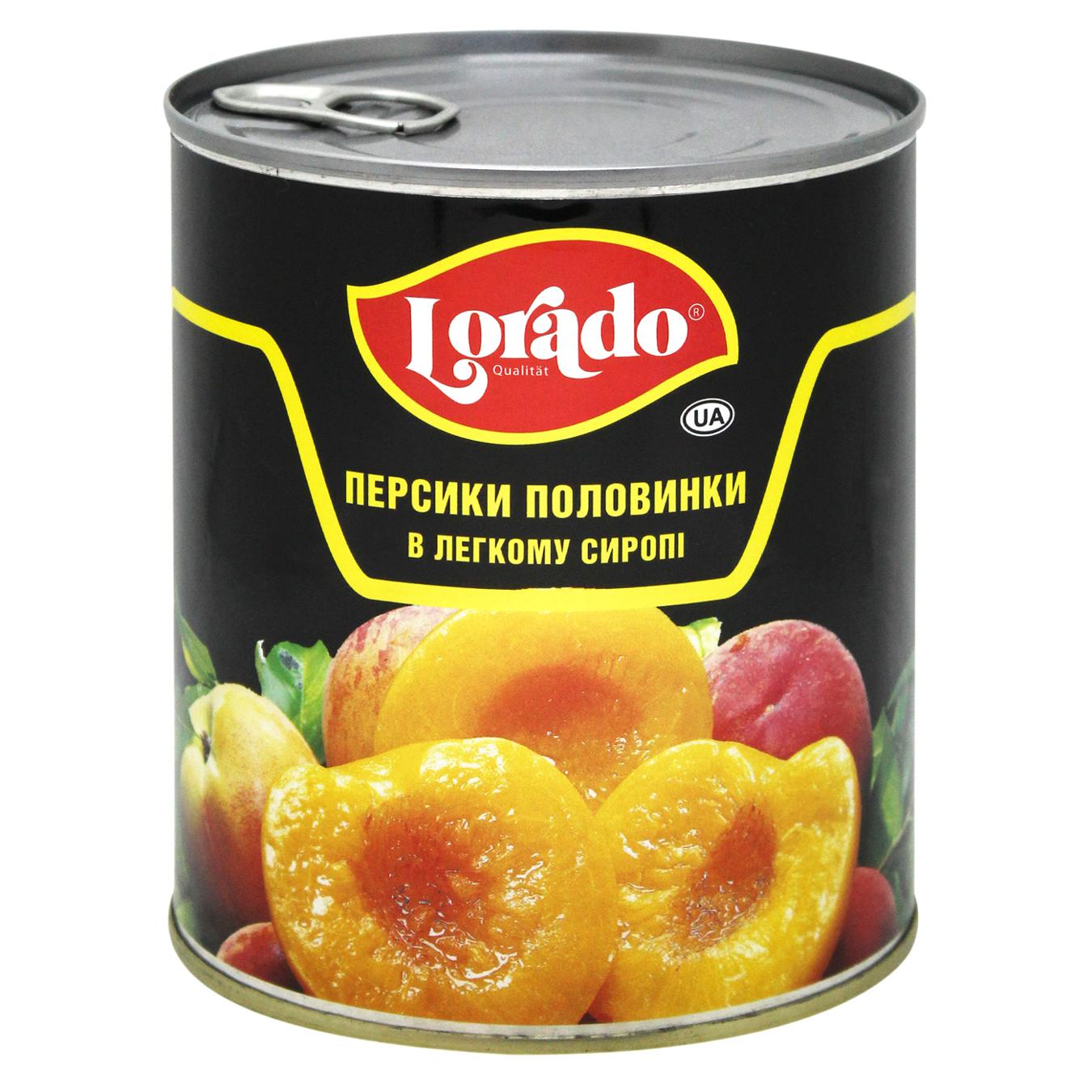 Персики Лорадо половинки в легкому сиропі 820г — фото продукту