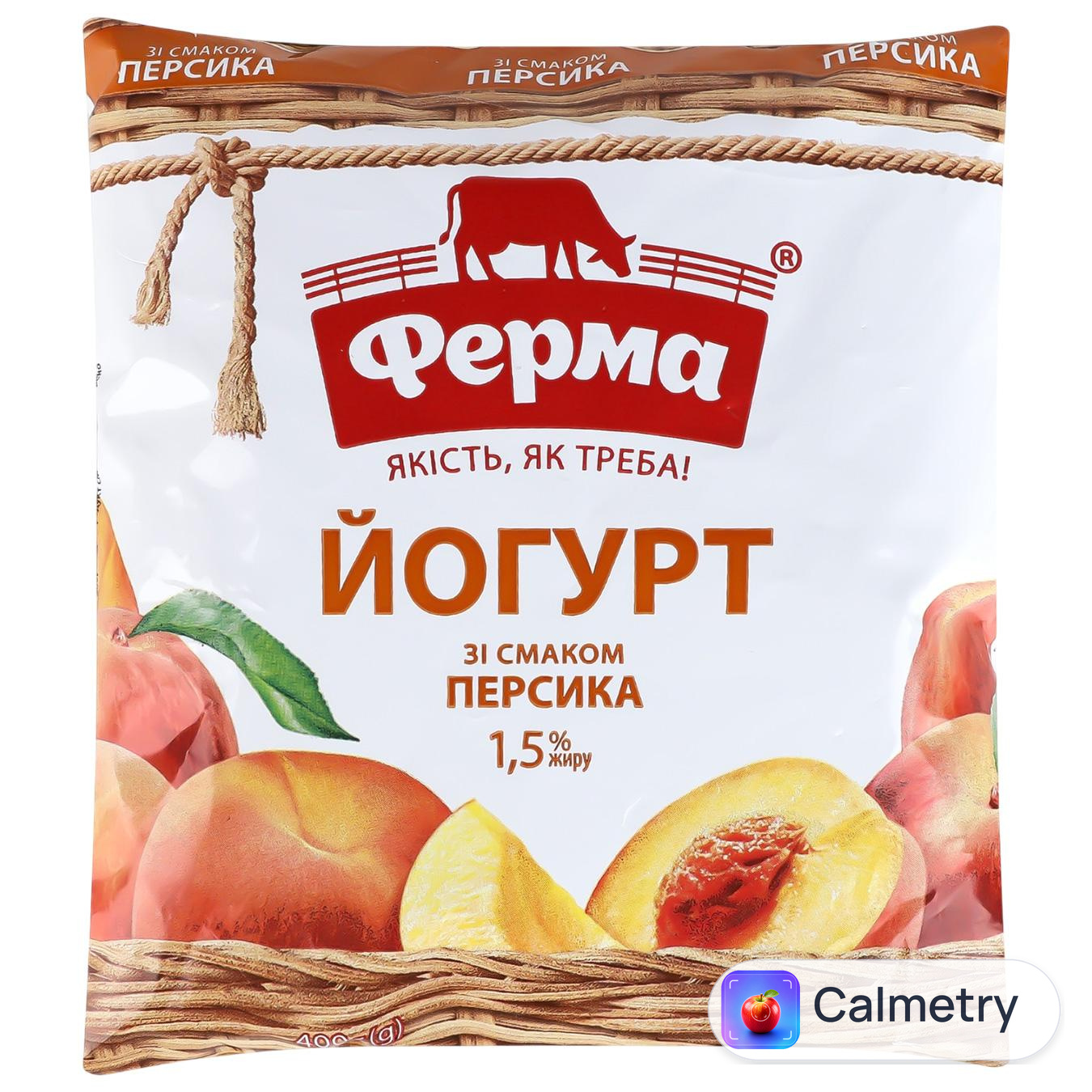 Йогурт Ферма персик 1,5% 400г