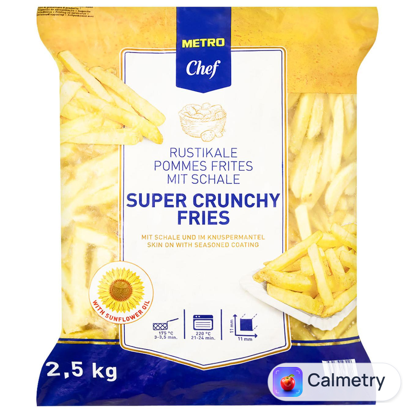 Картопля фрі Metro Chef Super Crunchy зі шкіркою заморожена 11х11мм 2,5кг