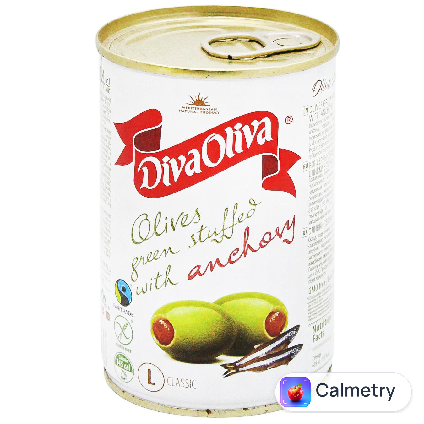 Оливки Diva Oliva з анчоусом 314мл