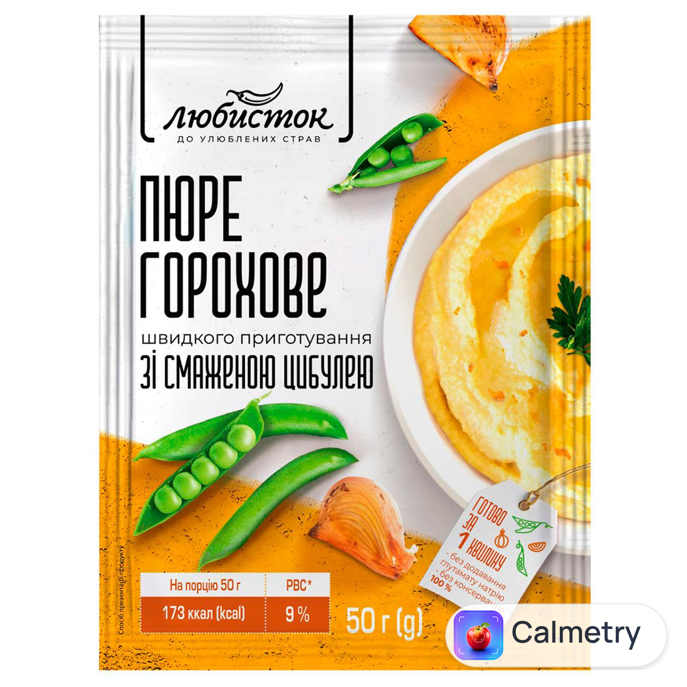 Пюре горохове Любисток зі смаженою цибулею 50г