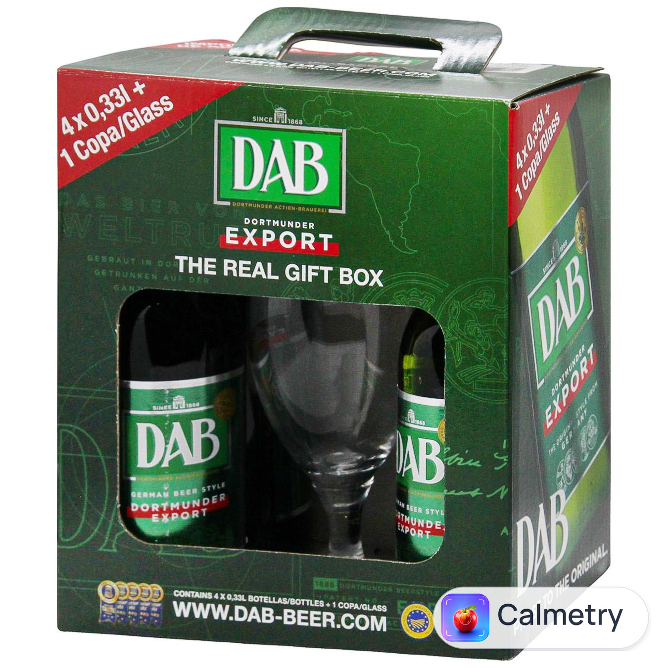 Подарунковий набір Пиво DAB світле 5% 0,33л 4шт та келих 250мл