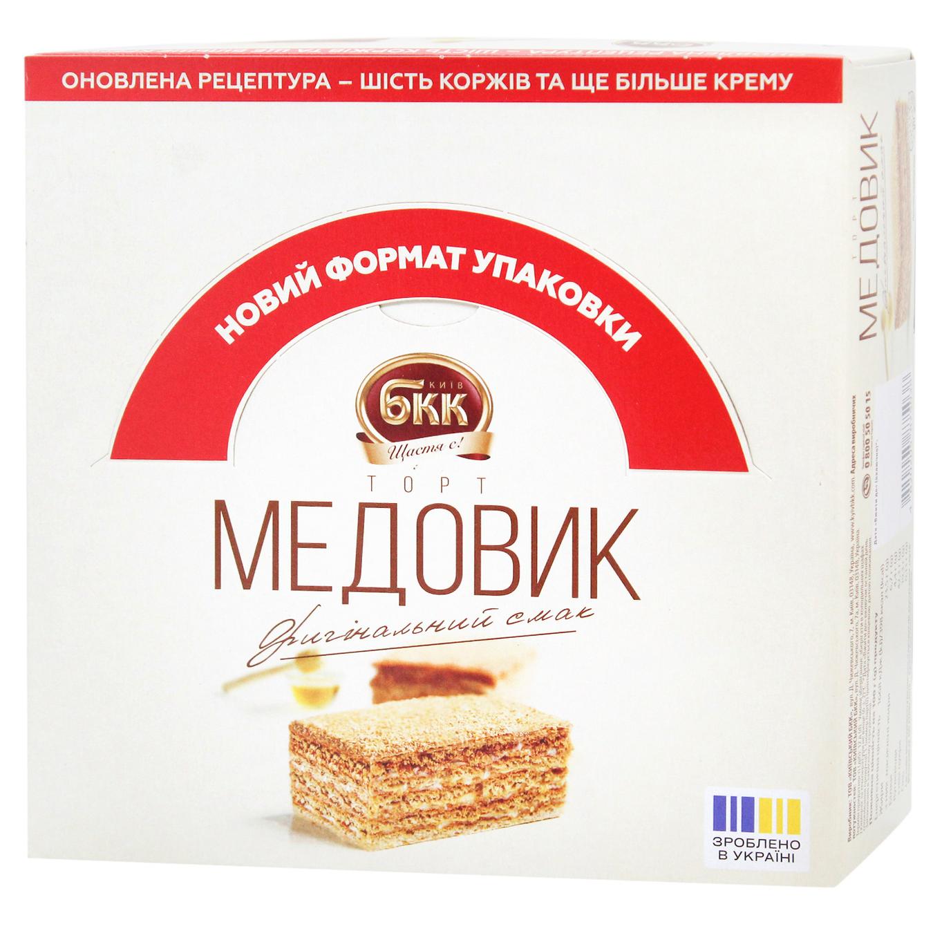 Торт БКК Медовик 700г — фото продукту