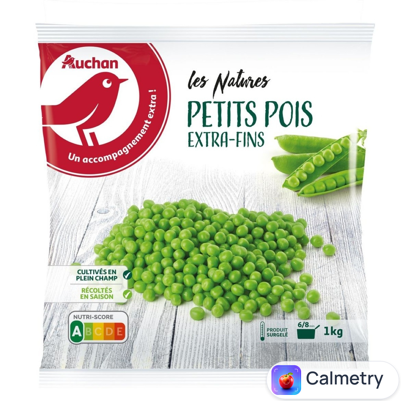 Горошок Auchan зелений заморожений 1кг