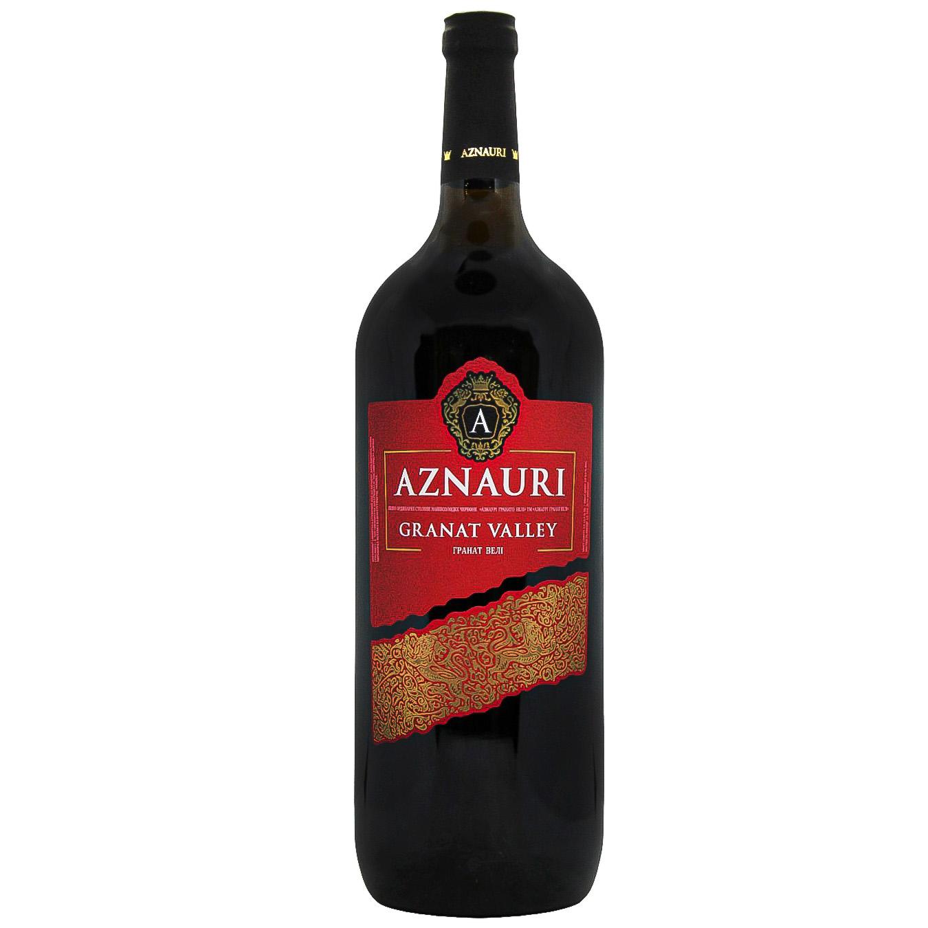 Вино Aznauri Granato Valley червоне напівсолодке 9-13% 1,5л — фото продукту
