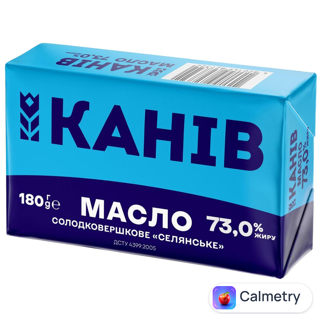 Масло Канів Селянське солодковершкове 73% 180г