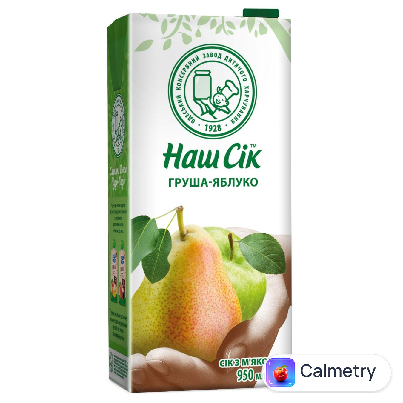 Сік Наш Сік грушево-яблучний з м'якоттю 0,95л — фото продукту