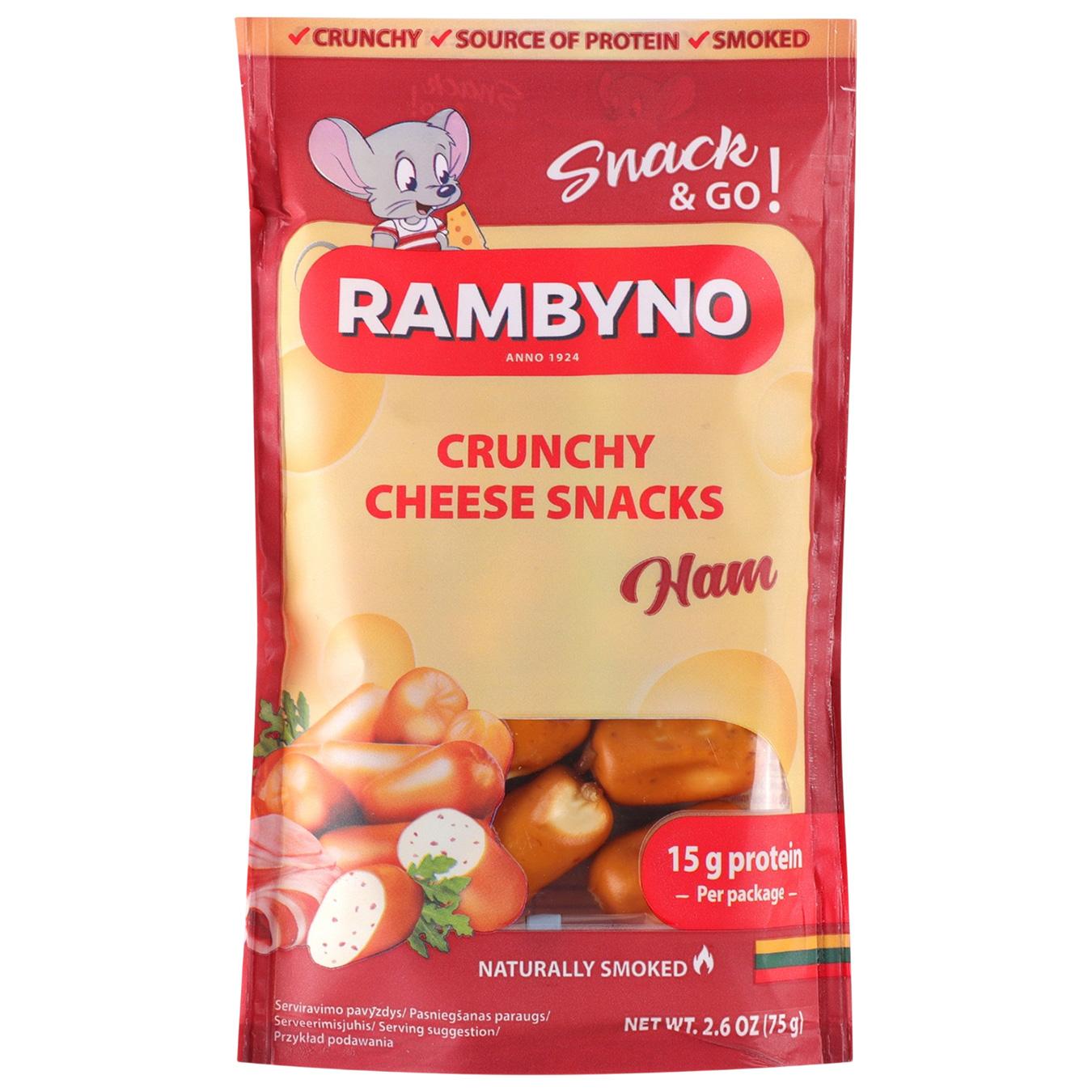 Сир плавлений Rambyno з шинкою копчений 45% 75г — фото продукту