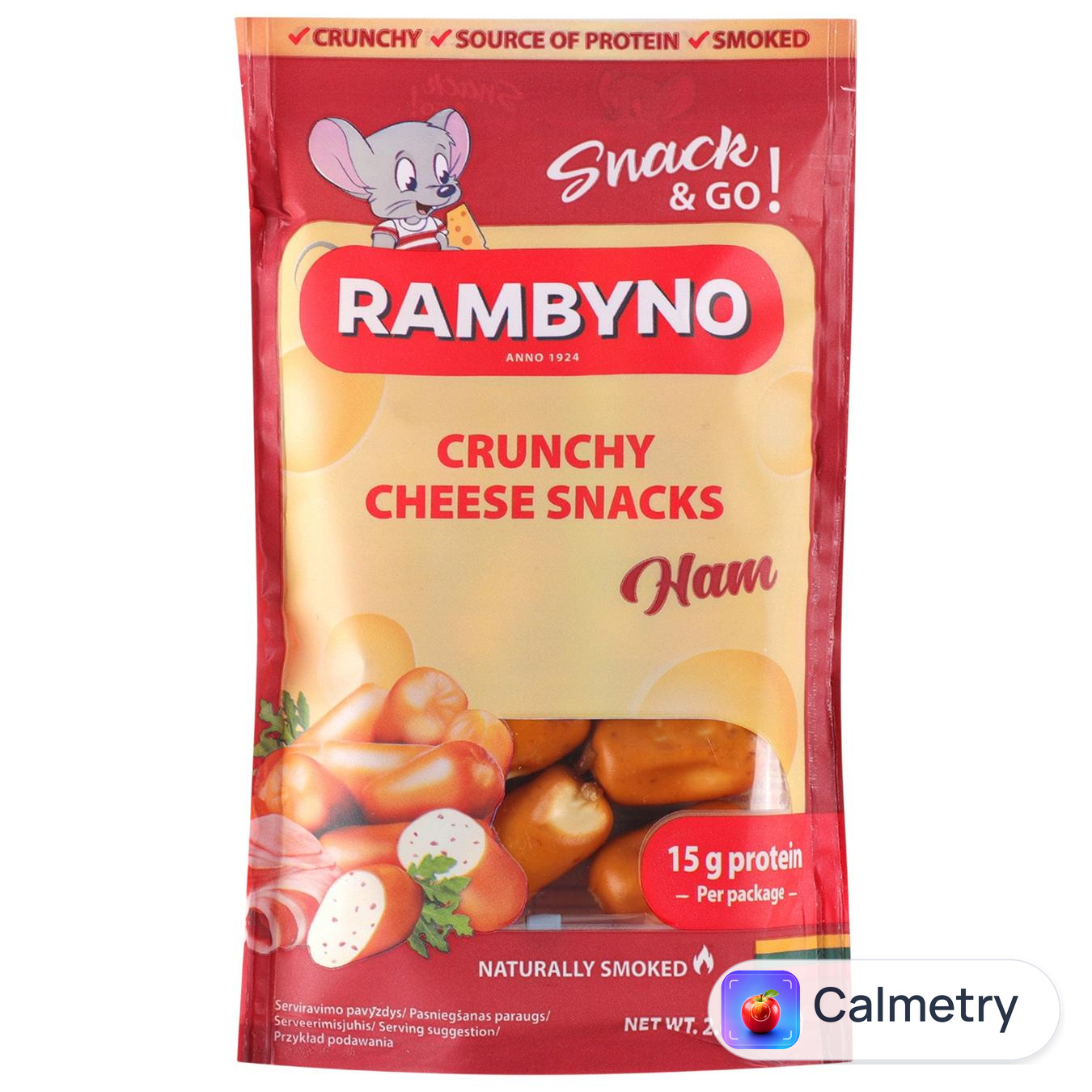 Сир плавлений Rambyno з шинкою копчений 45% 75г