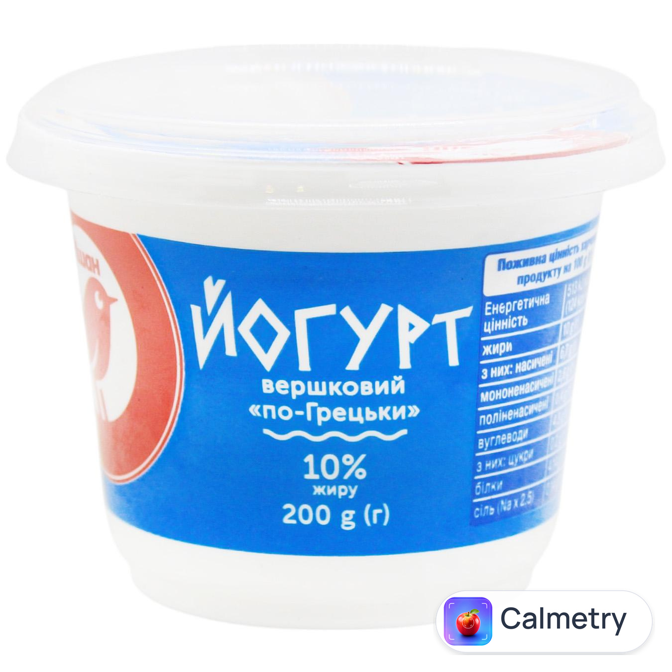 Йогурт Auchan вершковий по-грецьки 10% 200г