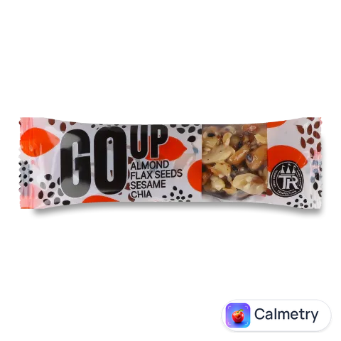 Батончик Go Up горіховий з насінням кунжуту, льону та чіа