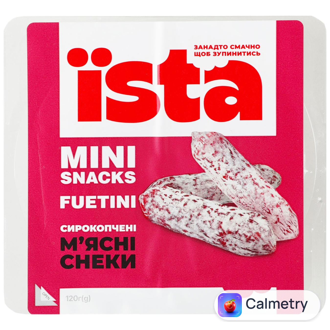 Снеки Їsta Mini Snacks Fuetini м'ясні сирокопчені 120г