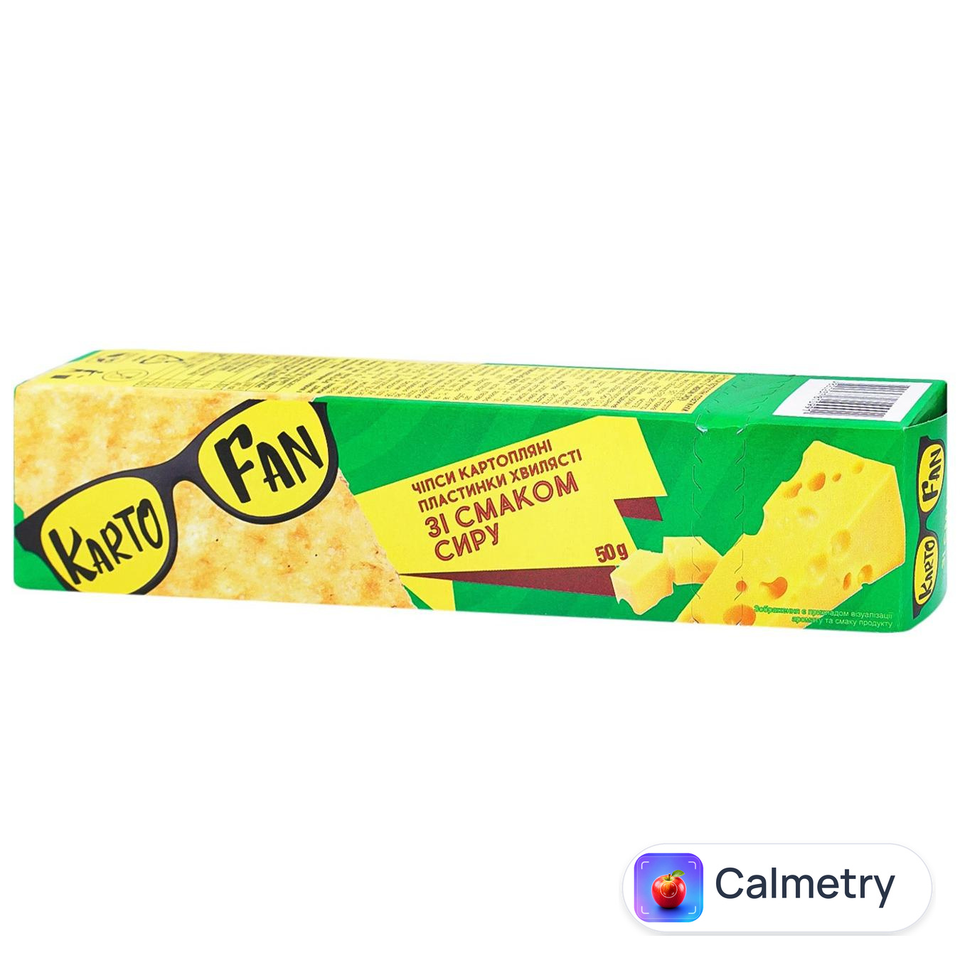 Чипси KartoFun пластинки хвилясті зі смаком сиру 50г — фото продукту
