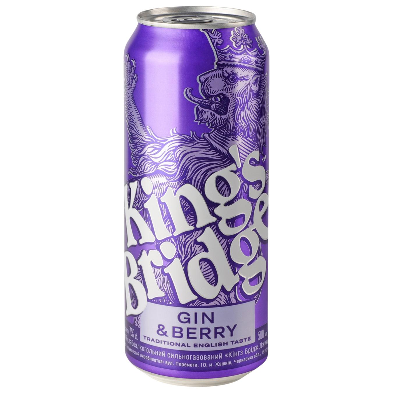 Напій слабоалкогольний King's Bridge Gin & Berry 7% 0,5л — фото продукту