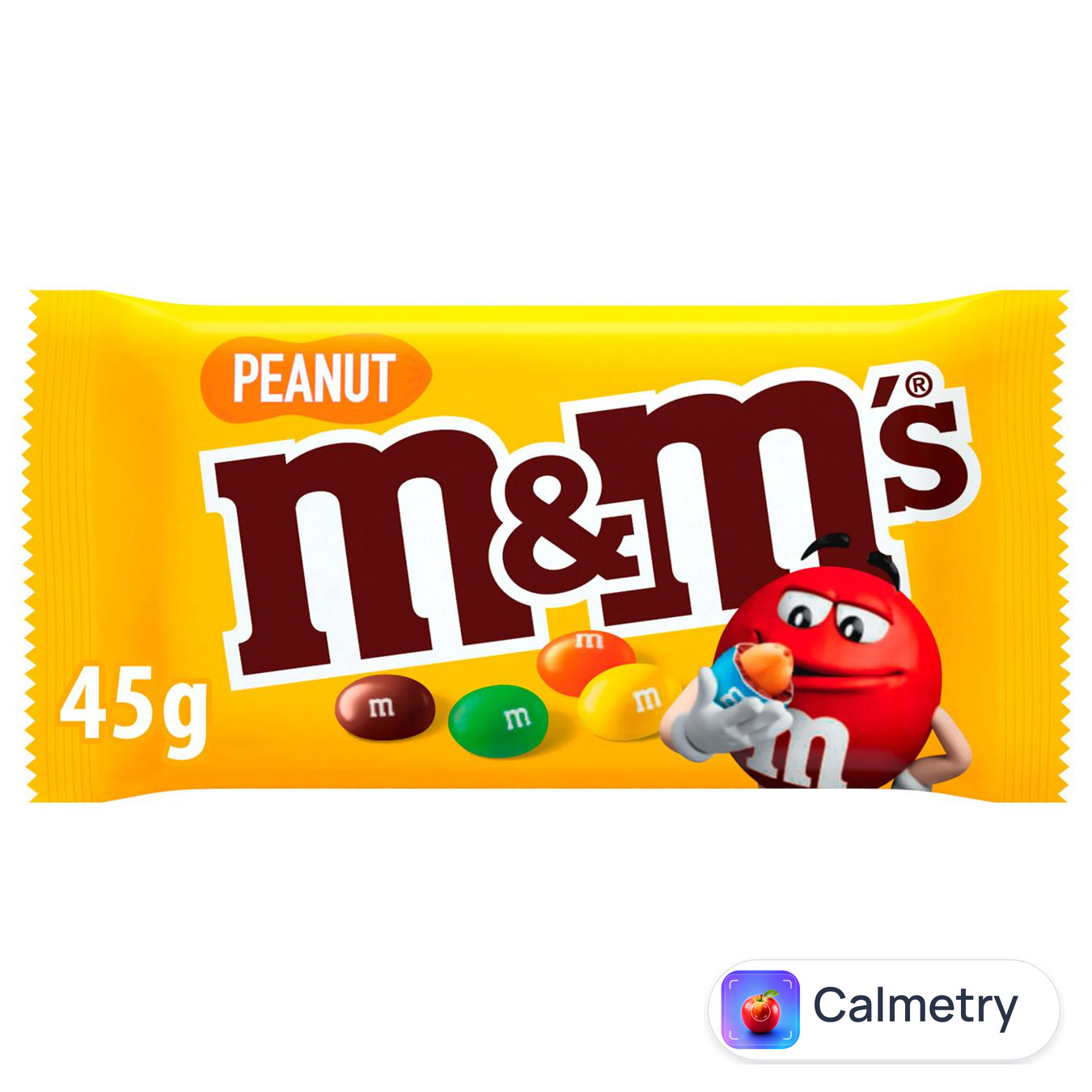 Драже M&M's з арахісом і молочним шоколадом вкрите хрумкою різнокольоровою глазур'ю 45г