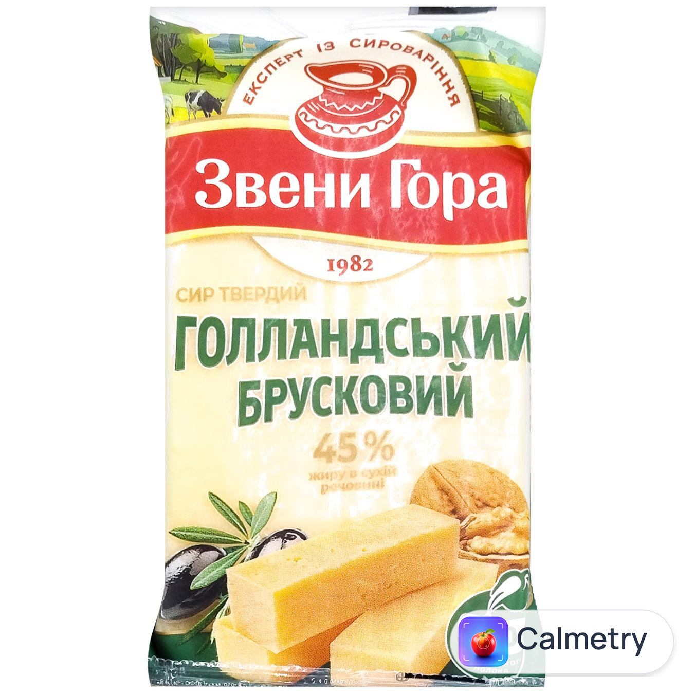 Сир Звени Гора Голландський брусковий 45% 150г — фото продукту