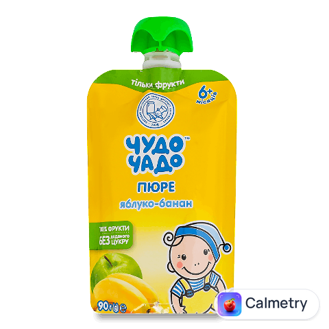 Пюре «Чудо-Чадо» яблучно-бананове без цукру, 90г