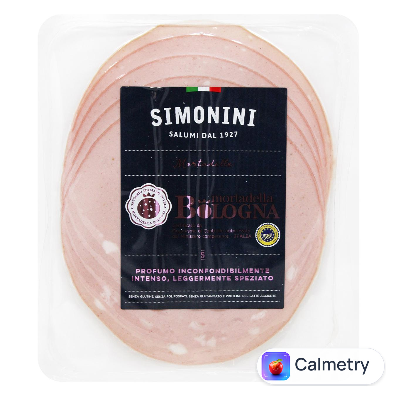 Ковбаса Simonini Mortadella Bologna нарізана 100г — фото продукту
