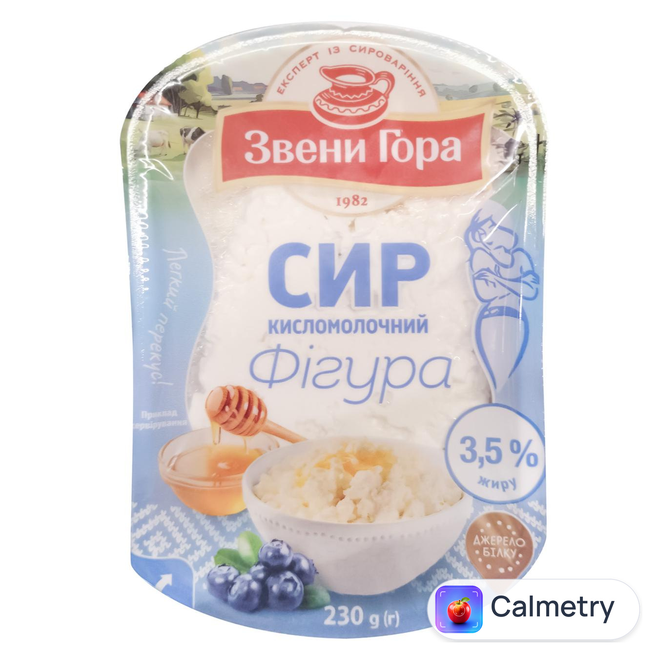 Сир кисломолочний Звени Гора Фігура 3,5% 230г — фото продукту