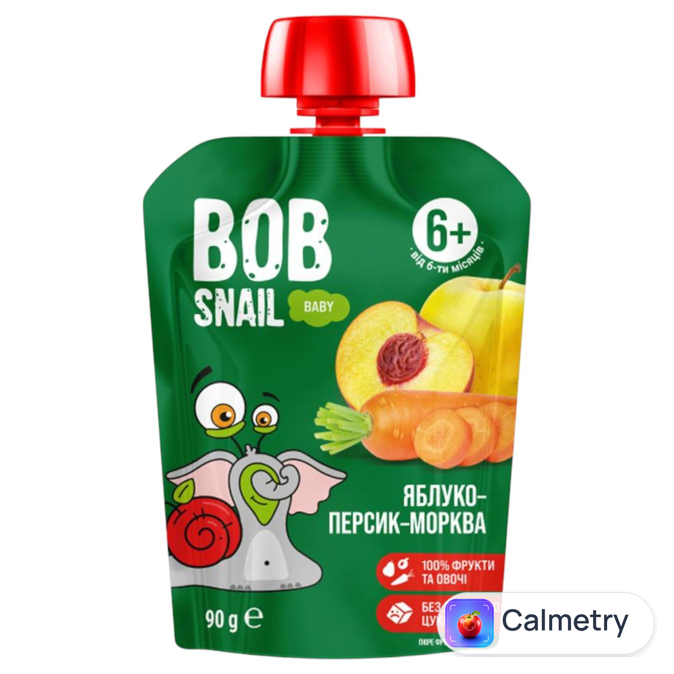 Пюре дитяче Bob Snail яблуко-персик-морква 90г