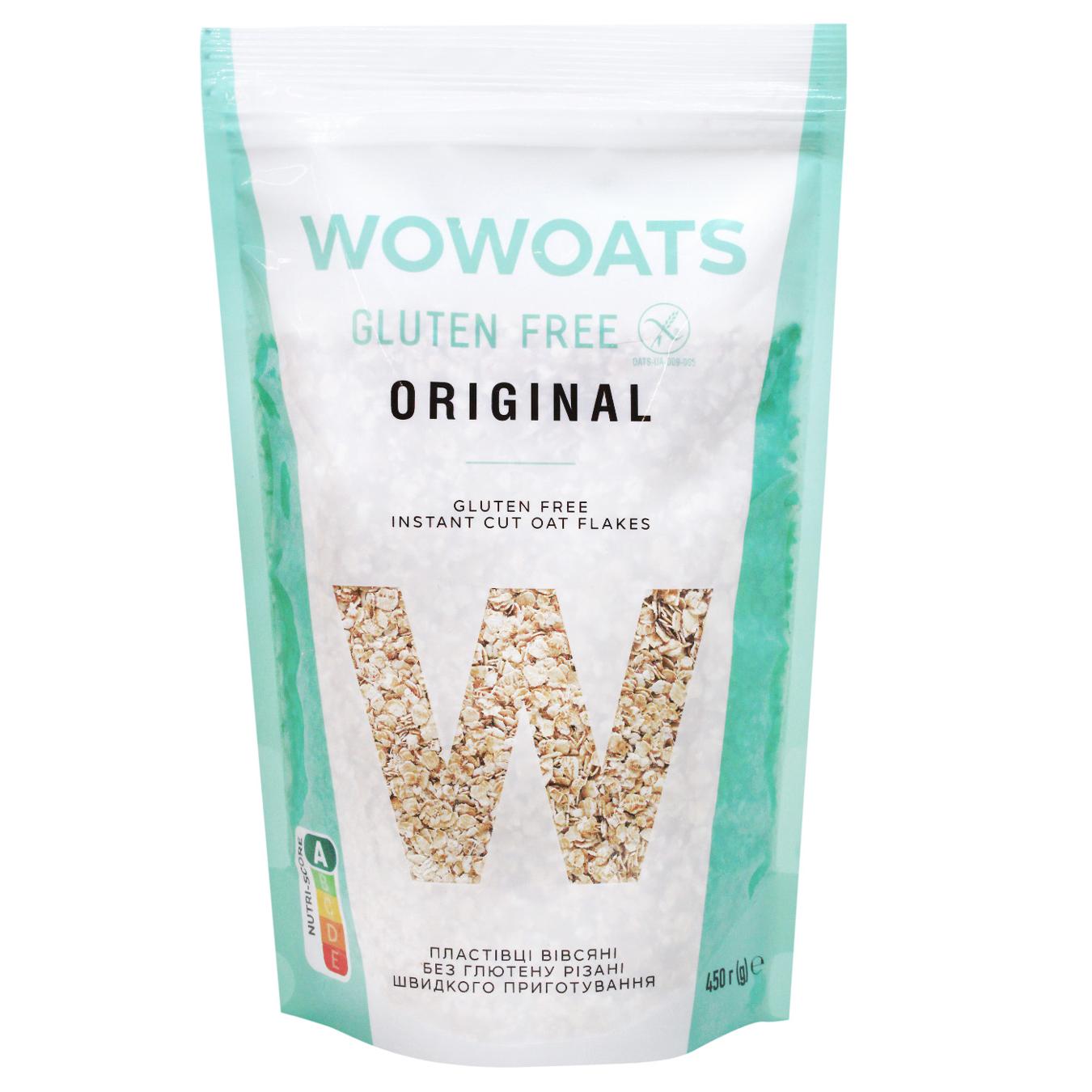 Пластівці вівсяні Добродія Wowoats Original різані без глютену 450г — фото продукту
