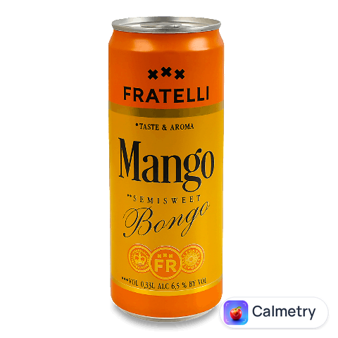 Напій винний Fratelli Mango Bongo білий напівсолодкий з/б, 0,33л