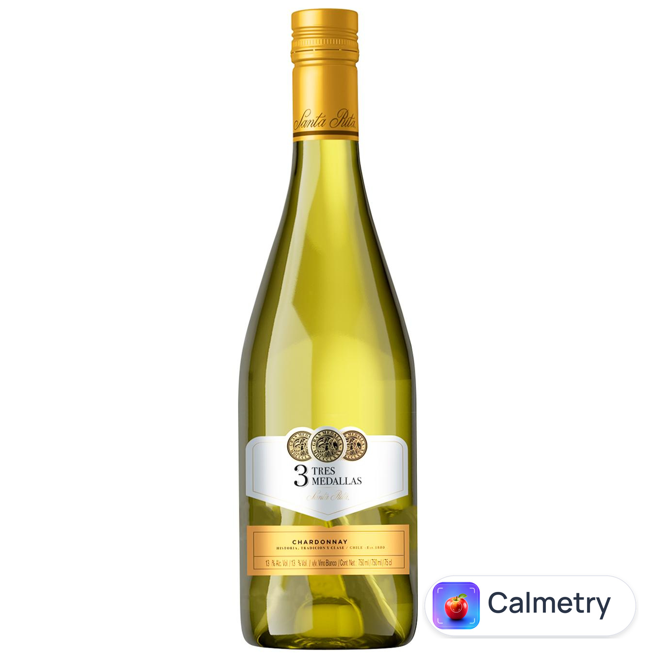 Вино Santa Rita Tres Medallas Chardonnay біле сухе 13% 0,75л — фото продукту