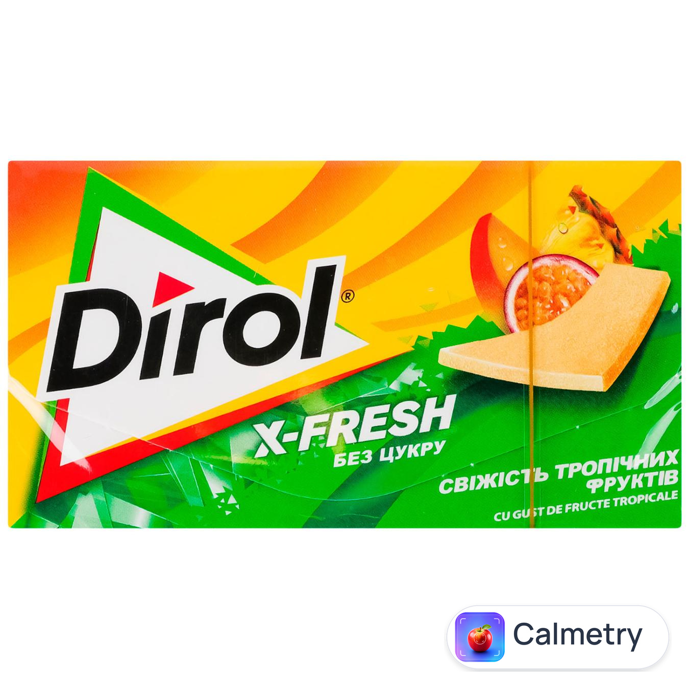 Жувальна гумка Dirol X-Fresh свіжість тропічних фруктів 13,5г — фото продукту
