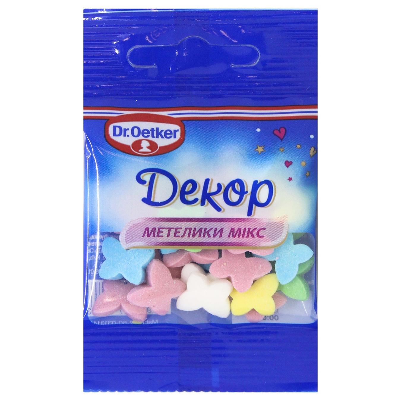 Посипка кондитерська Dr.Oetker Метелики мікс 10г — фото продукту