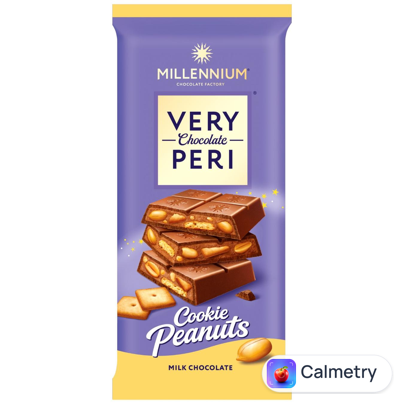 Шоколад молочний Millennium Very Peri з печивом та арахісом 100г — фото продукту