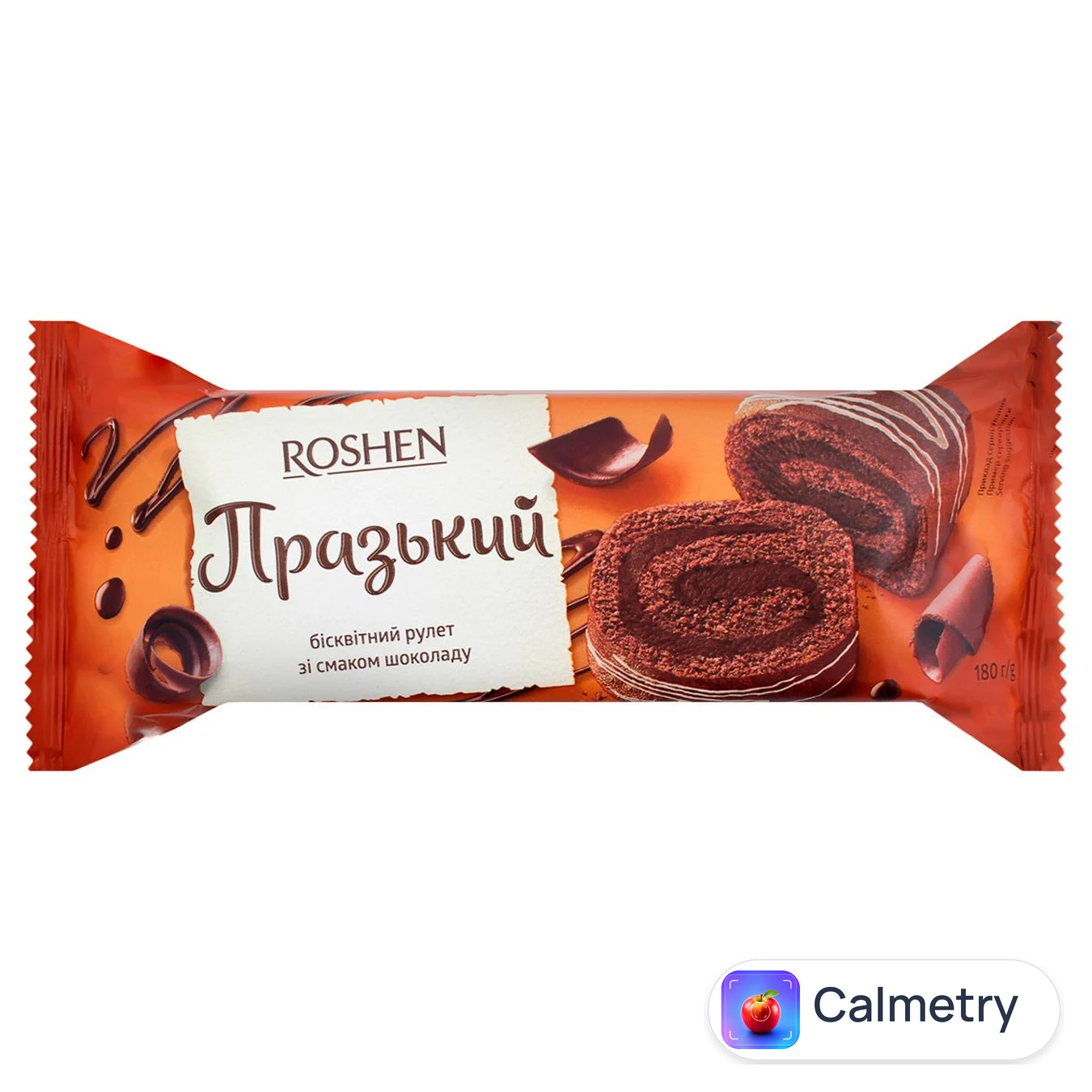Рулет Roshen Празький бісквітний зі смаком шоколаду 180г — фото продукту