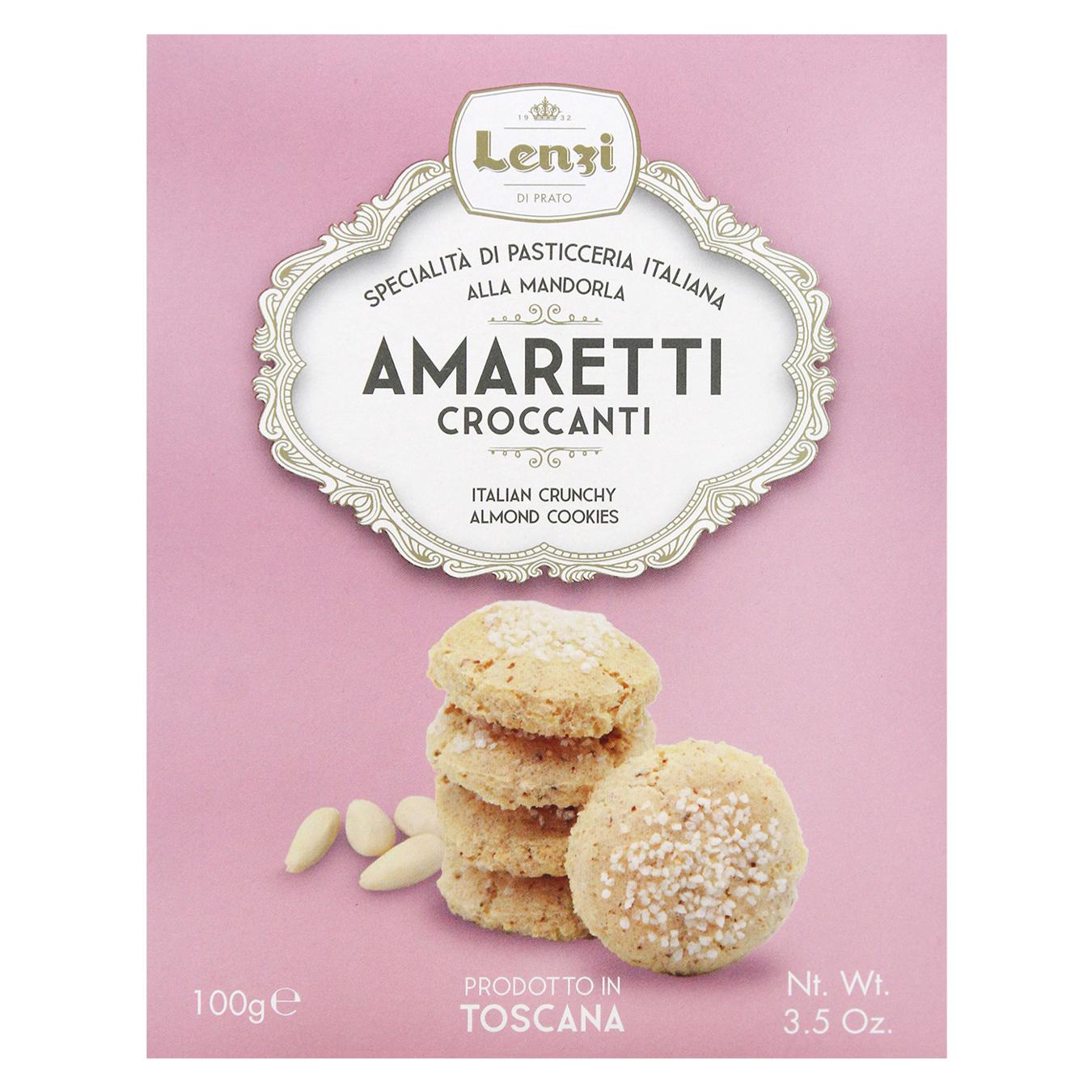 Печиво Lenzi Amaretti з мигдалем 100г — фото продукту
