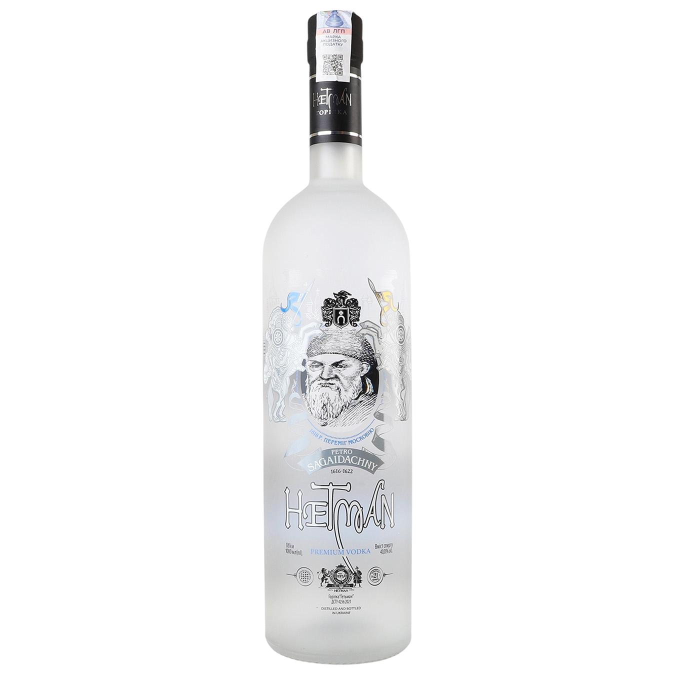 Горілка Гетьман 40% 1л — фото продукту