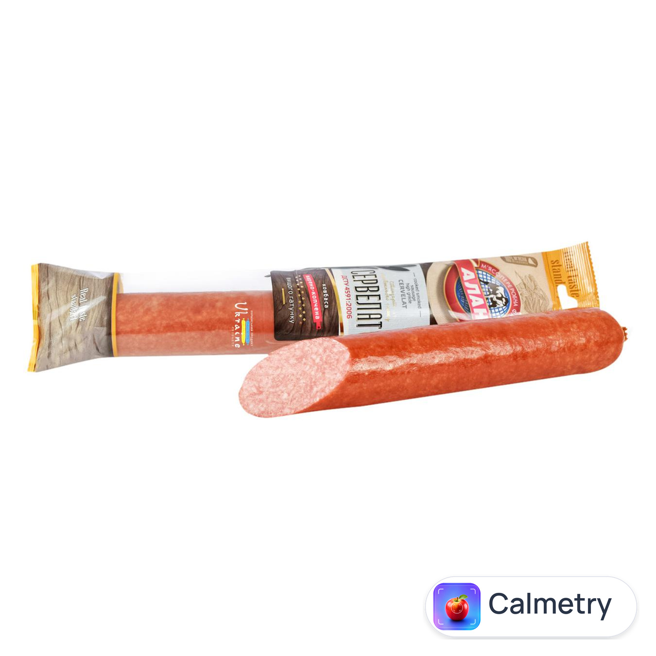 Ковбаса Алан Сервелат варено-копчена вищий сорт — фото продукту