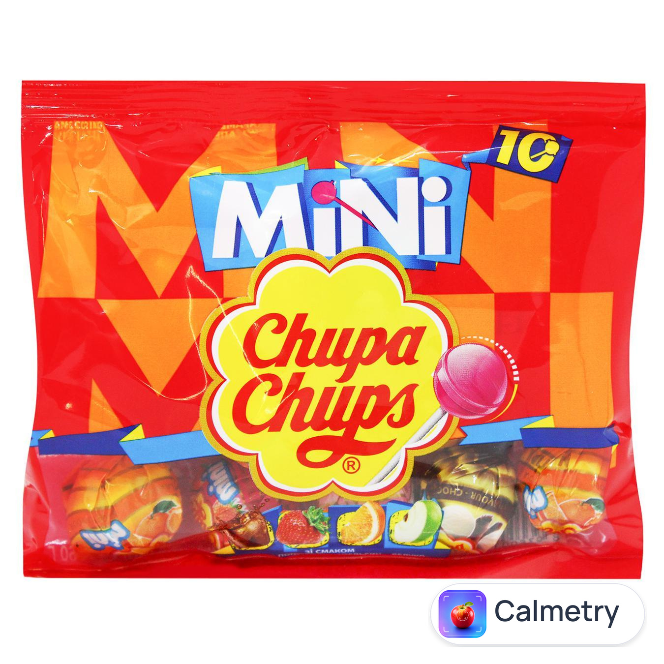Карамель Chupa Chups Mini зі смаком полуниці, апельсина, коли та яблука 60г — фото продукту