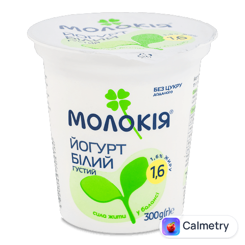 Йогурт «Молокія» білий густий 1,6%, стакан, 300г